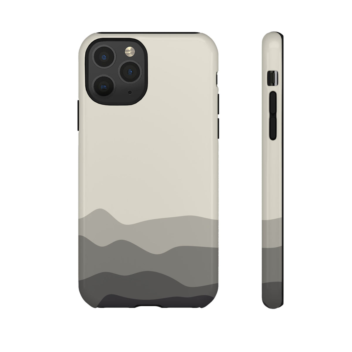 Ivory Abstract Waves Protective Phone Case - White Phone Case - iPhone 11 Pro / Glossy