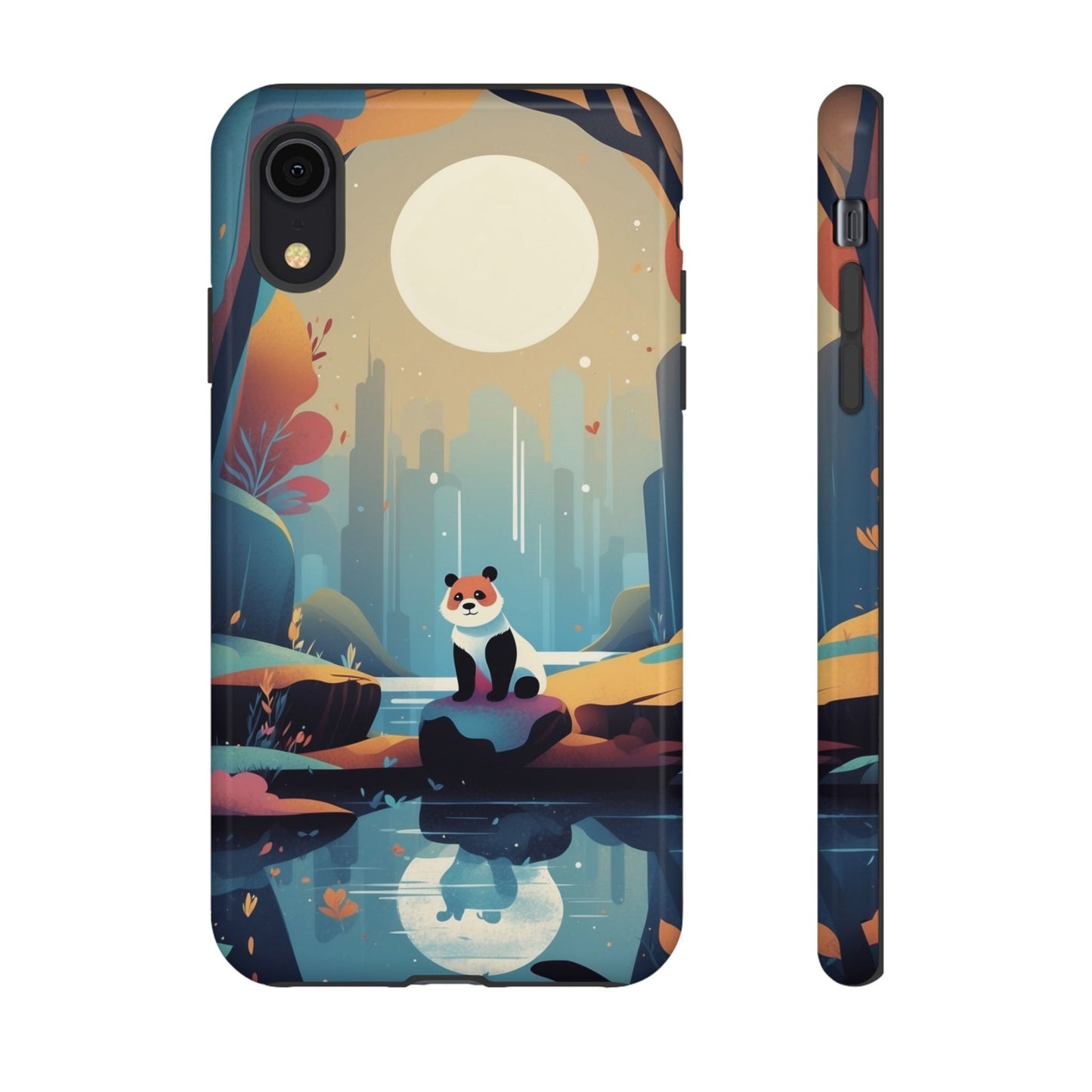 iPhone XR / Glossy Phone Case - Stylised Panda Design Phone Case
