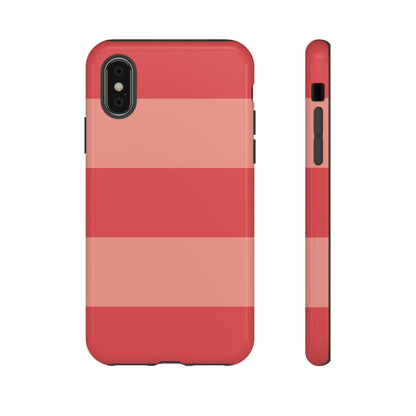 iPhone XS / Glossy Phone Case - Pink Horizontal Stripe Pattern Phone Case