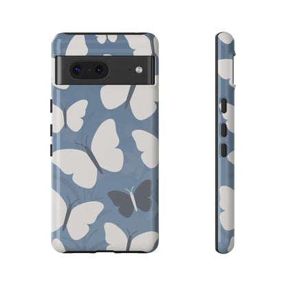 Google Pixel 7 / Glossy Phone Case - Minimalist Light Blue Butterfly Pattern Phone Case