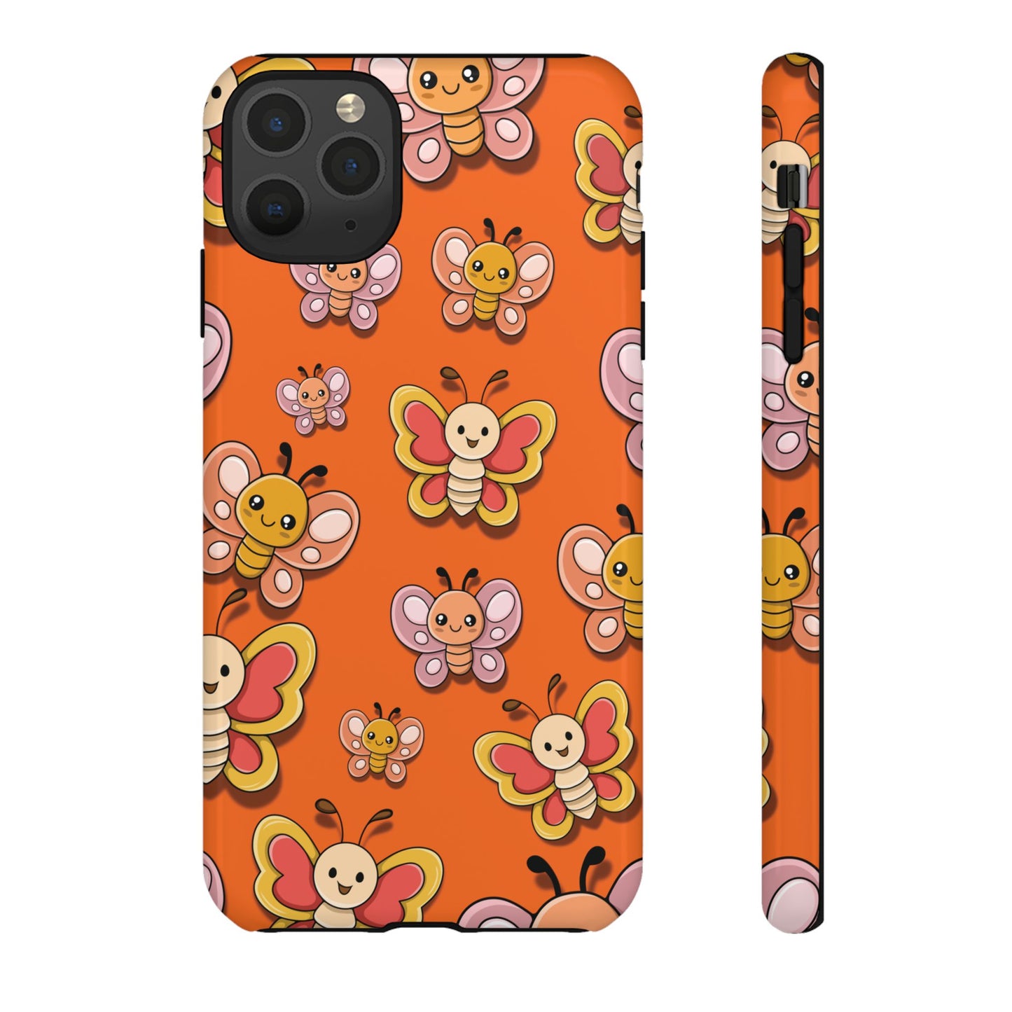 iPhone 11 Pro Max / Glossy Phone Case - Orange Butterfly Sticker Design Phone Case