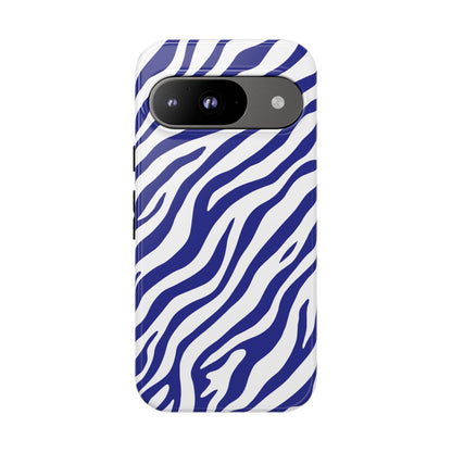 Stylish Electric Blue Zebra Print Phone Case