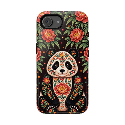 Cute Terracotta and Teal Calavera Panda Phone Case - Multicolor Phone Case - iPhone 17e / Glossy