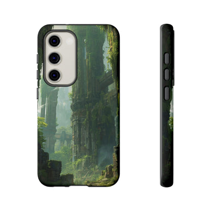 Samsung Galaxy S23 / Glossy Phone Case - Overgrown Future Ruins Sci-fi Phone Case