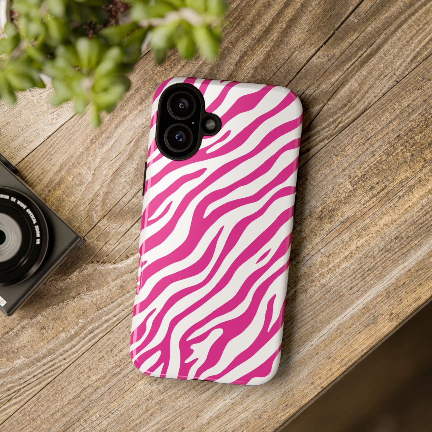 Stylish Hot Pink Zebra Print Phone Case