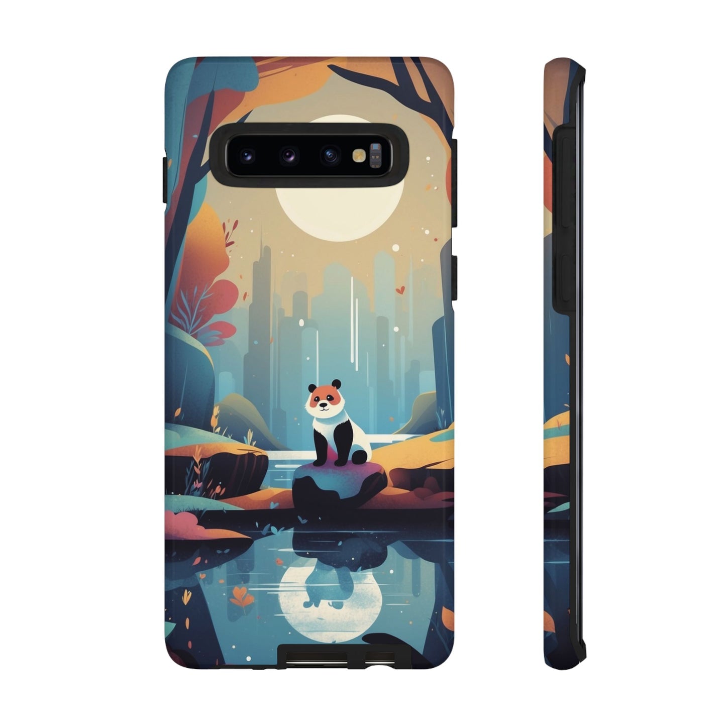Samsung Galaxy S10 / Glossy Phone Case - Stylised Panda Design Phone Case