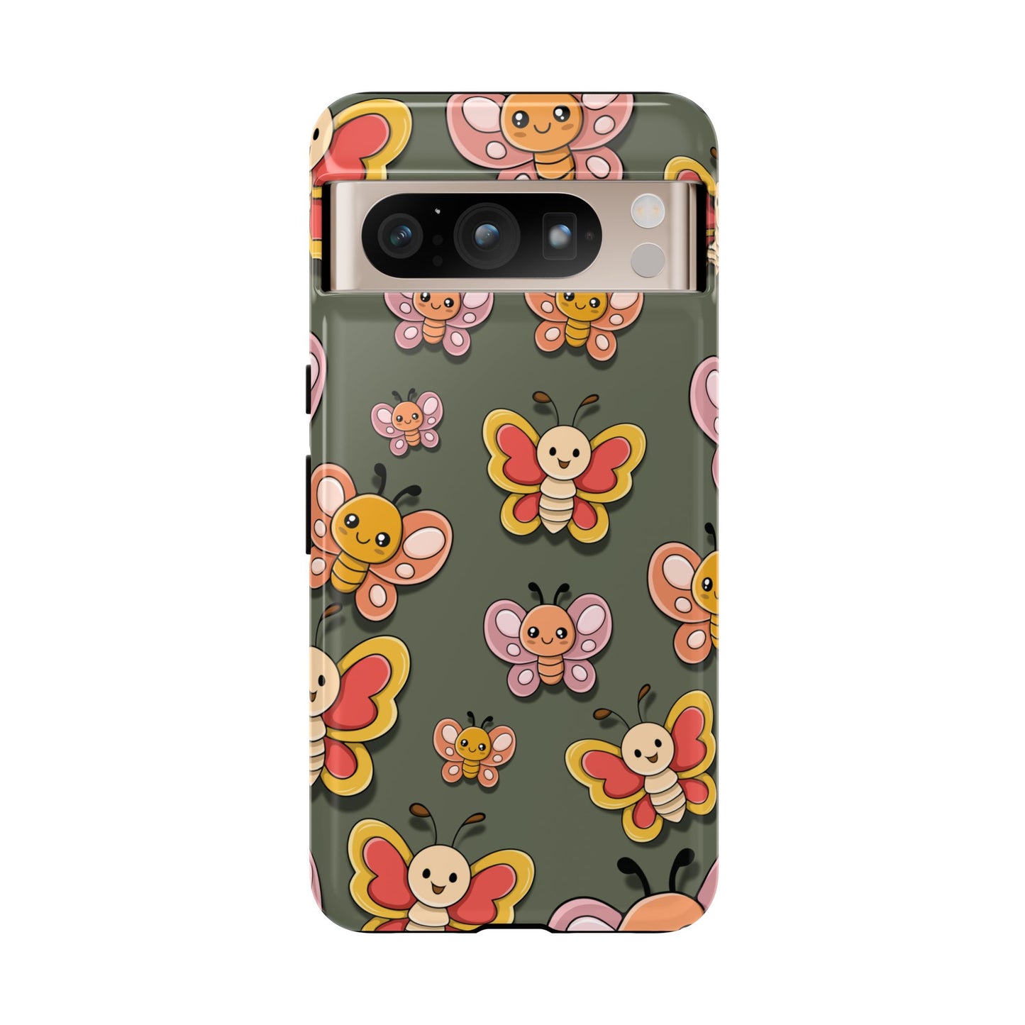 Google Pixel 8 Pro / Glossy Phone Case - Green Butterfly Sticker Design Phone Case
