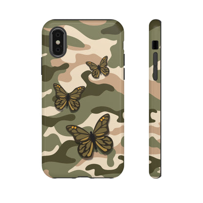 iPhone X / Glossy Phone Case - Green Butterfly Camo Phone Case