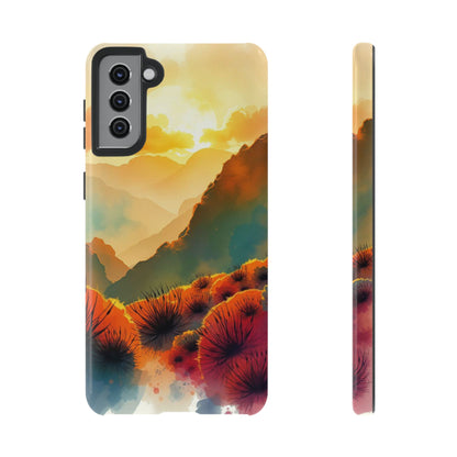 Samsung Galaxy S21 Plus / Glossy Phone Case - Ideallic Watercolour Sunset Design Phone Case