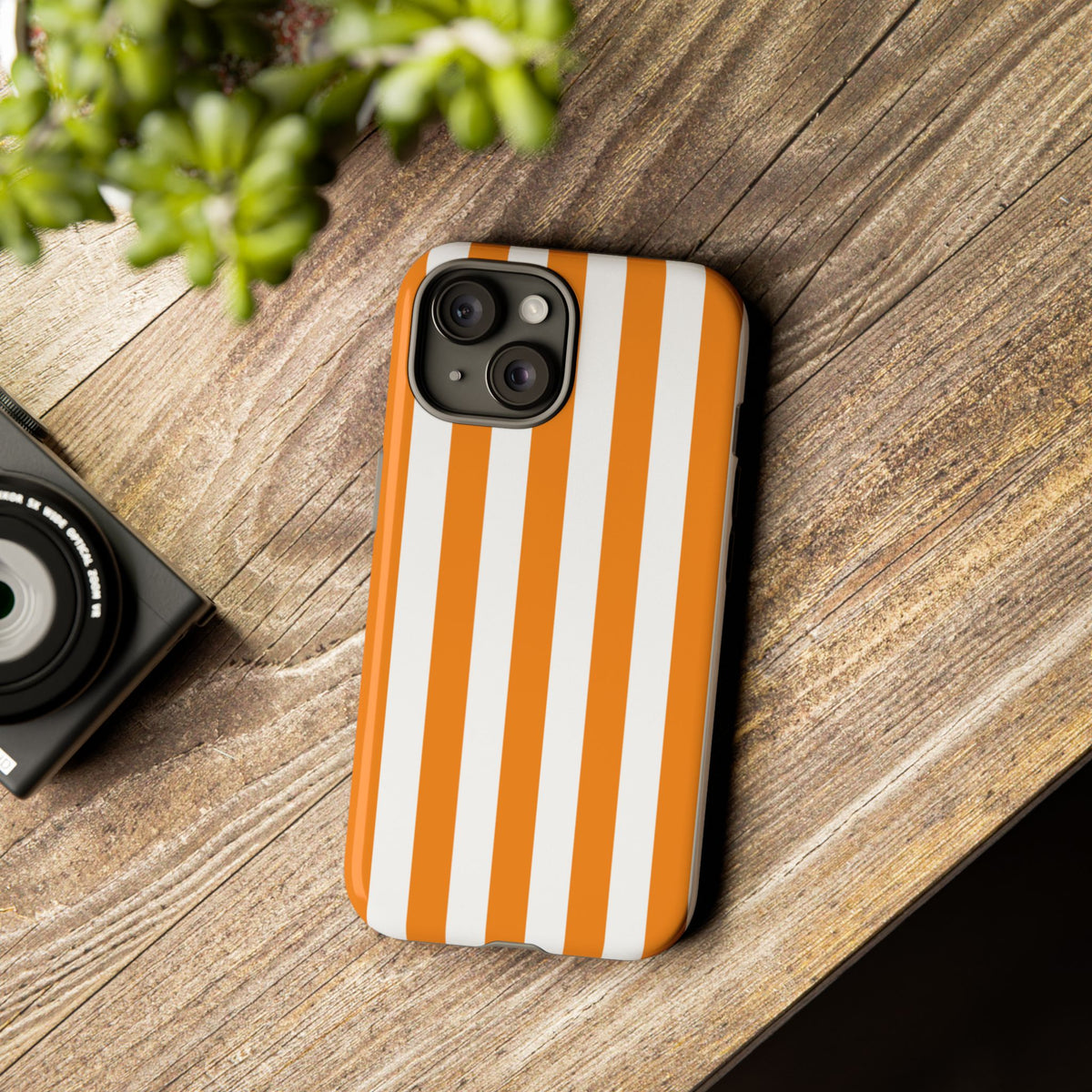 Simple Yellow & White Stripe Pattern Phone Case - White Phone Case