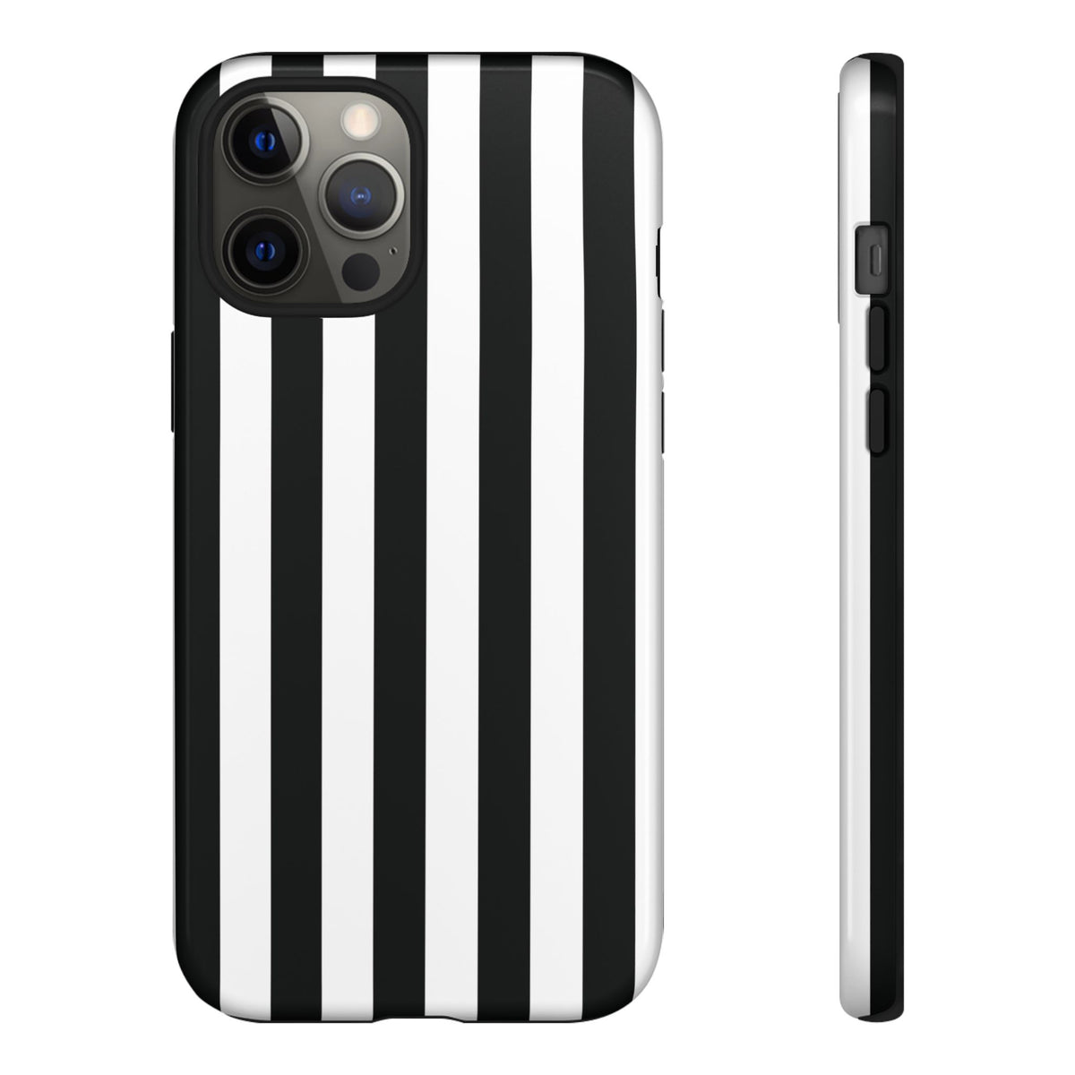 Simple Black & White Stripe Pattern Phone Case - White Phone Case - iPhone 12 Pro Max / Glossy