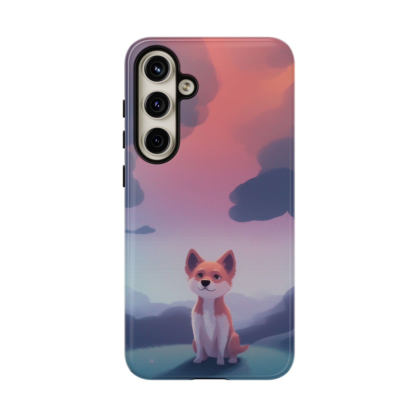 Samsung Galaxy S24 Plus / Glossy Phone Case - Cute Dog & Cloud Design Phone Case