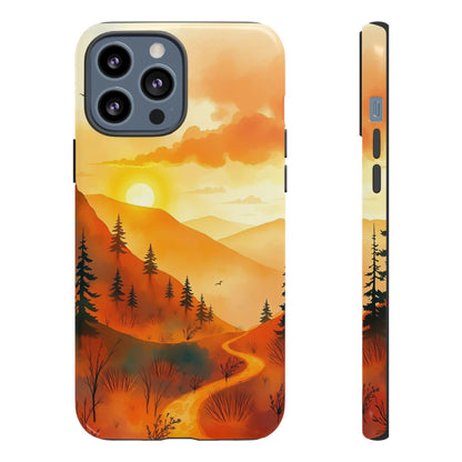 iPhone 13 Pro Max / Glossy Phone Case - Golden Sunset Design Phone Case