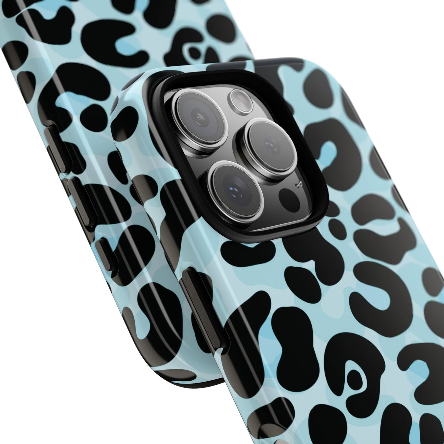 Cool Aqua Leopard Print Phone Case