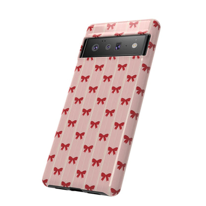 Retro Cherry Red Bow Pattern Phone Case