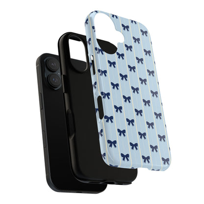 Retro Navy Blue Bow Pattern Phone Case