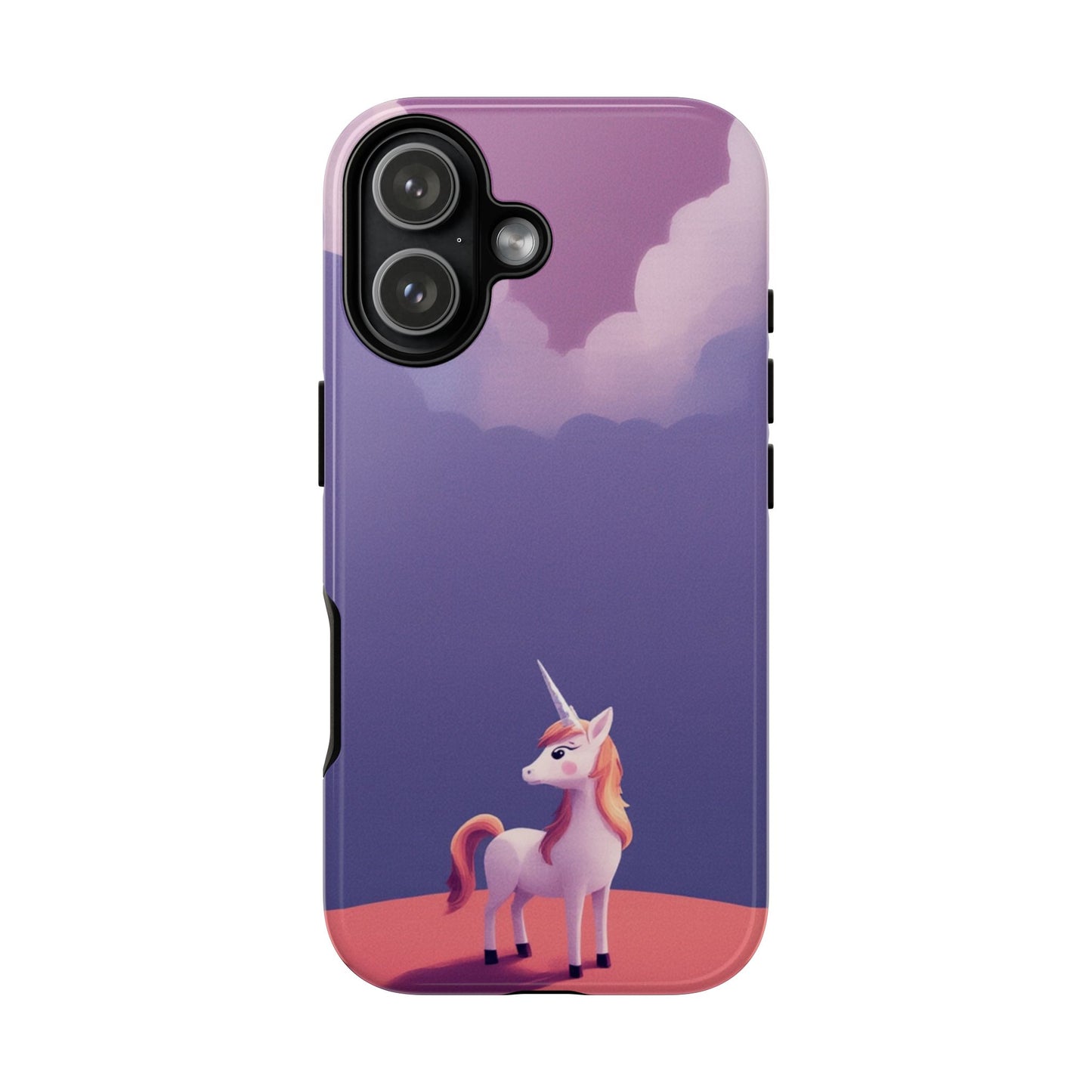 iPhone 17 / Glossy Phone Case - Cute Unicorn & Cloud Design Phone Case