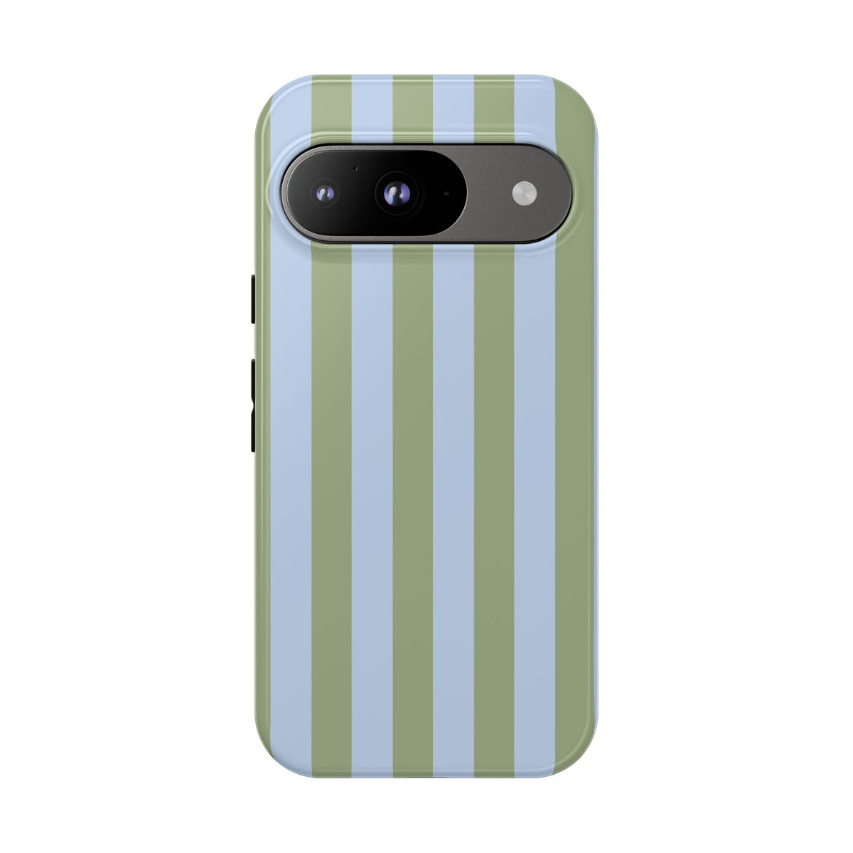 Trendy Ice Blue & Green Stripe Pattern Phone Case - Blue Phone Case - Google Pixel 9 / Glossy