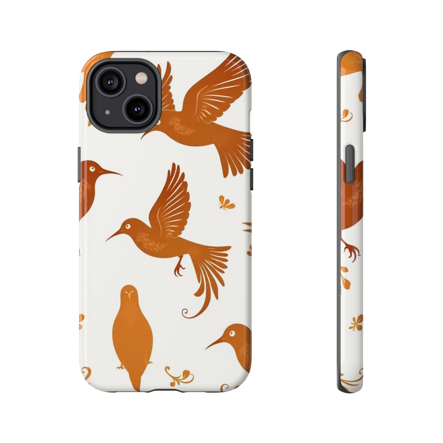 iPhone 14 Plus / Glossy Phone Case - Abstract Bird Pattern Phone Case