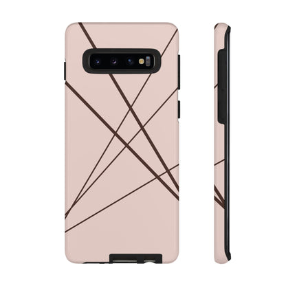 Abstract Pink with Brown Lines Phone Case - Pink Phone Case