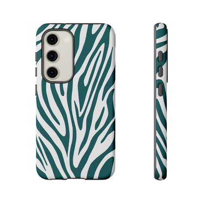 Graphic Teal Tiger Print Phone Case