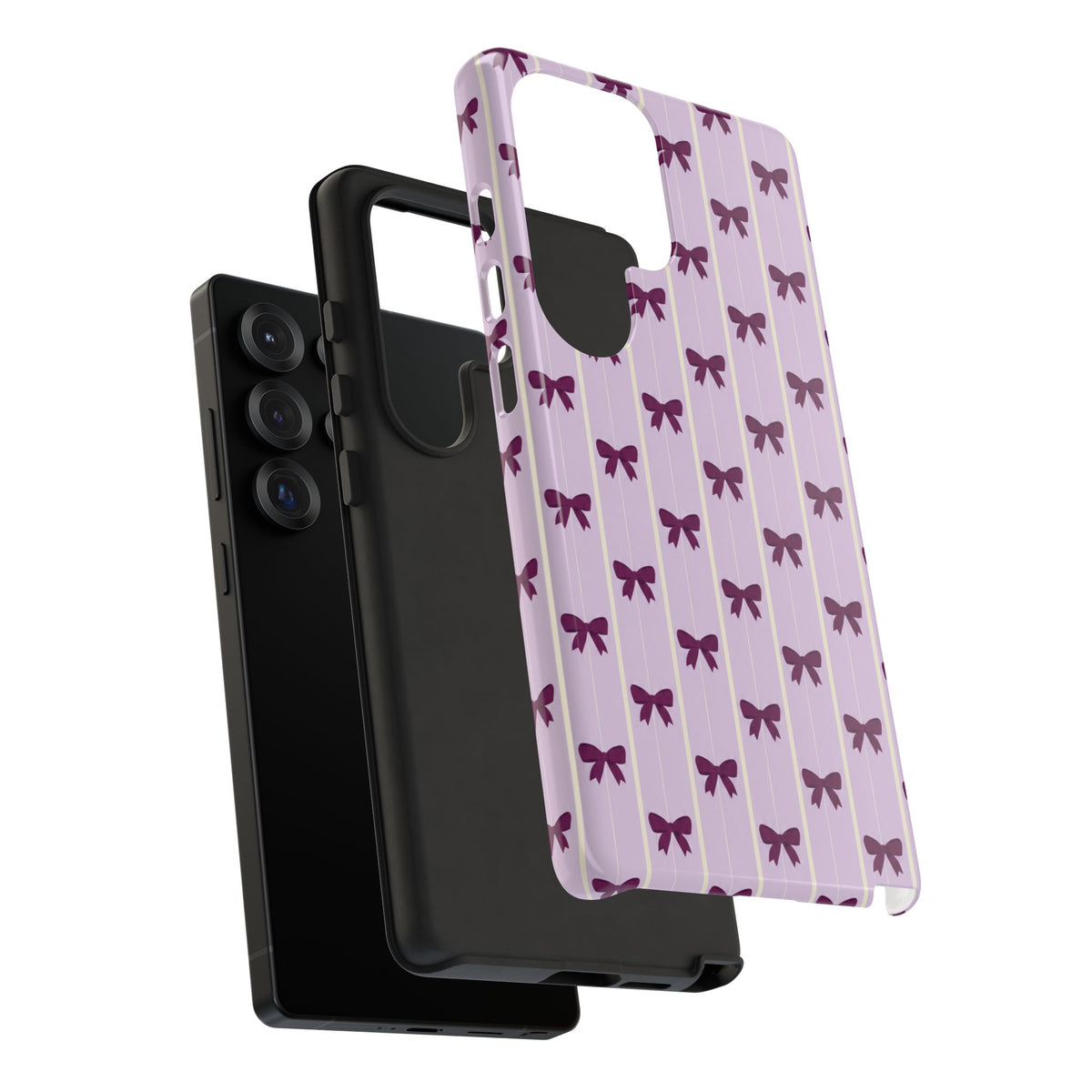 Retro Plum Purple Bow Pattern Phone Case