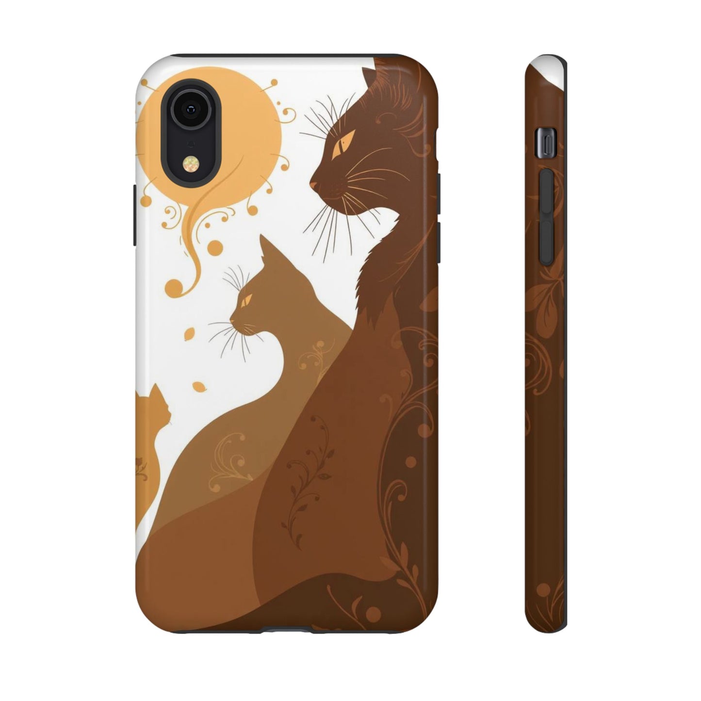 iPhone XR / Glossy Phone Case - Abstract Cat Pattern Design Phone Case