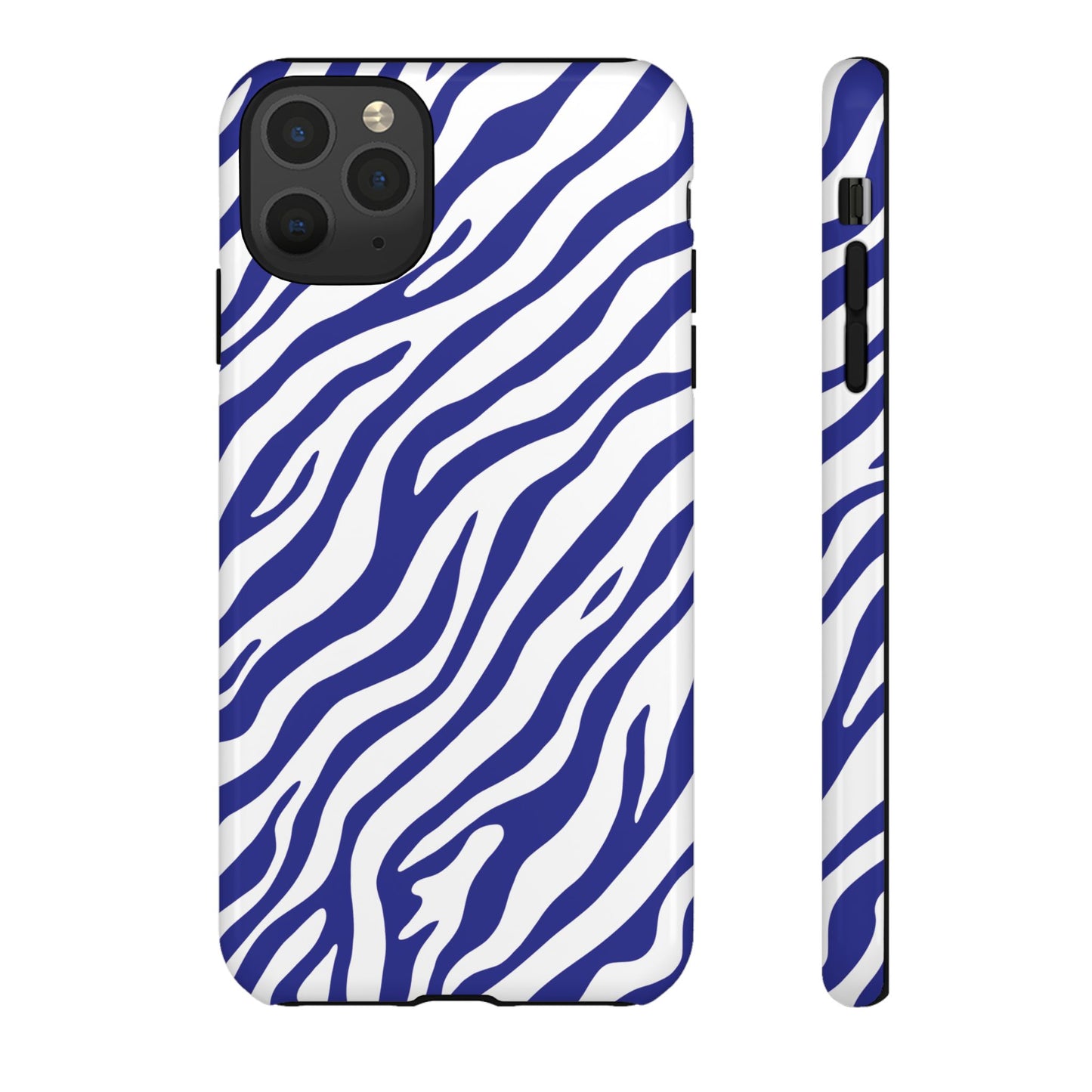 Stylish Electric Blue Zebra Print Phone Case