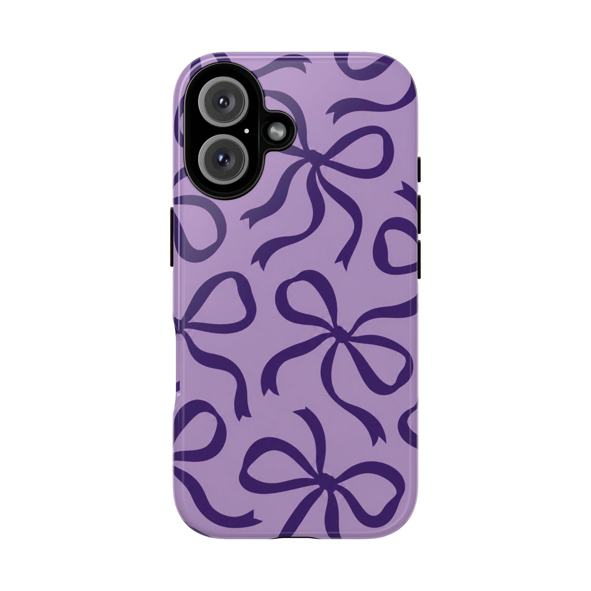 Bold Lilac and Deep Purple Bow Pattern Phone Case
