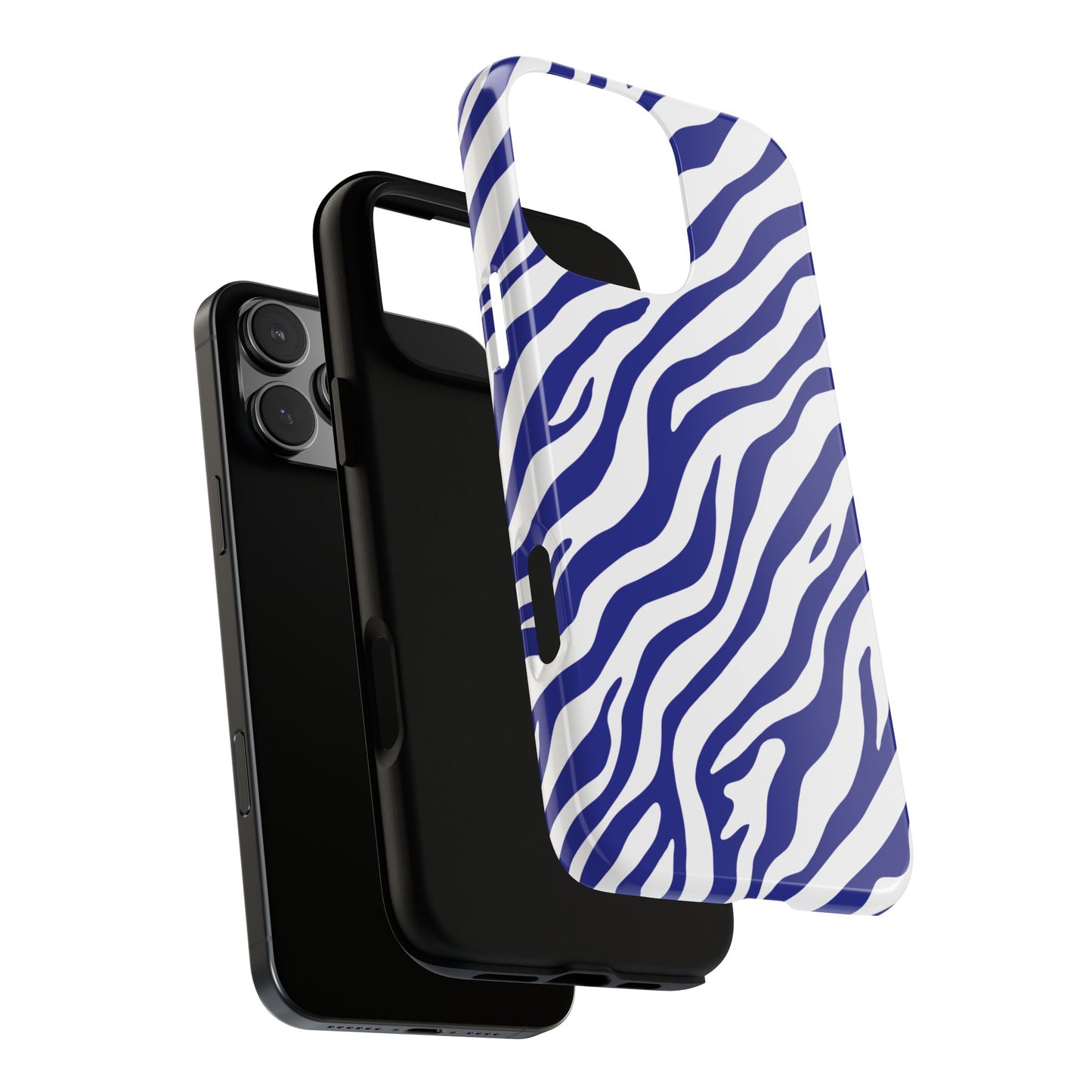 Stylish Electric Blue Zebra Print Phone Case