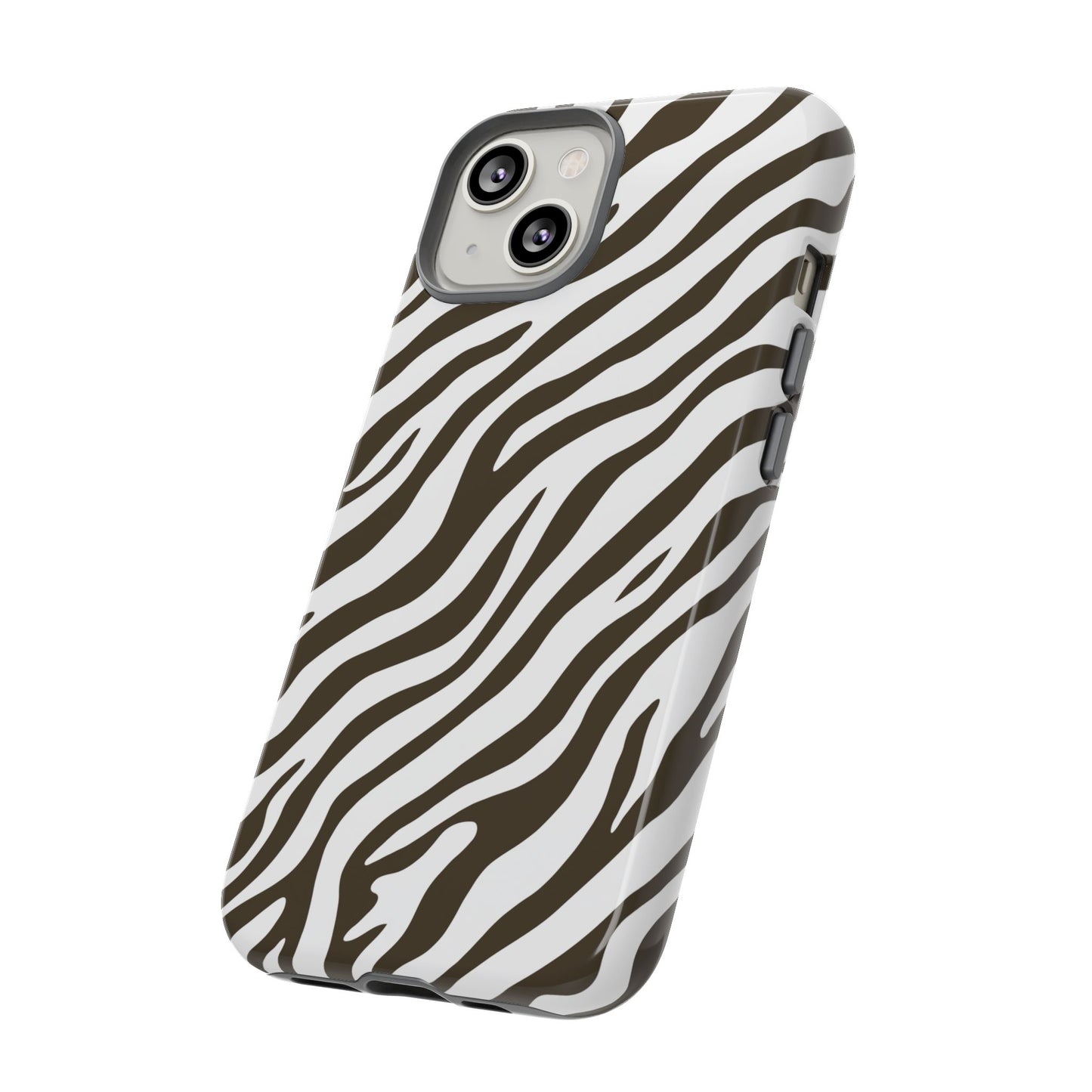 Stylish Mocha Zebra Print Phone Case