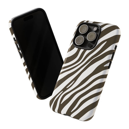 Modern Mocha Zebra Print Phone Case
