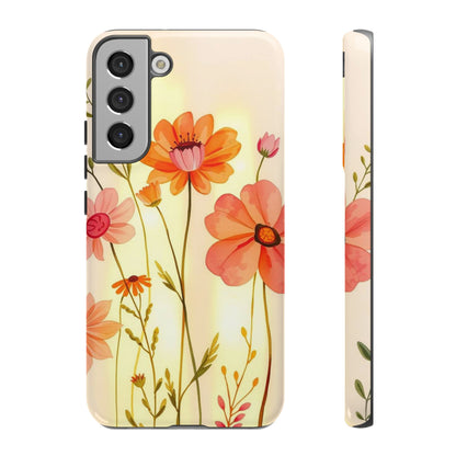 Samsung Galaxy S22 Plus / Glossy Phone Case - Watercolour Bunch of Wildflowers Design Phone Case