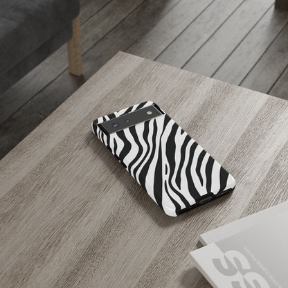 Modern Monochrome Zebra Print Phone Case