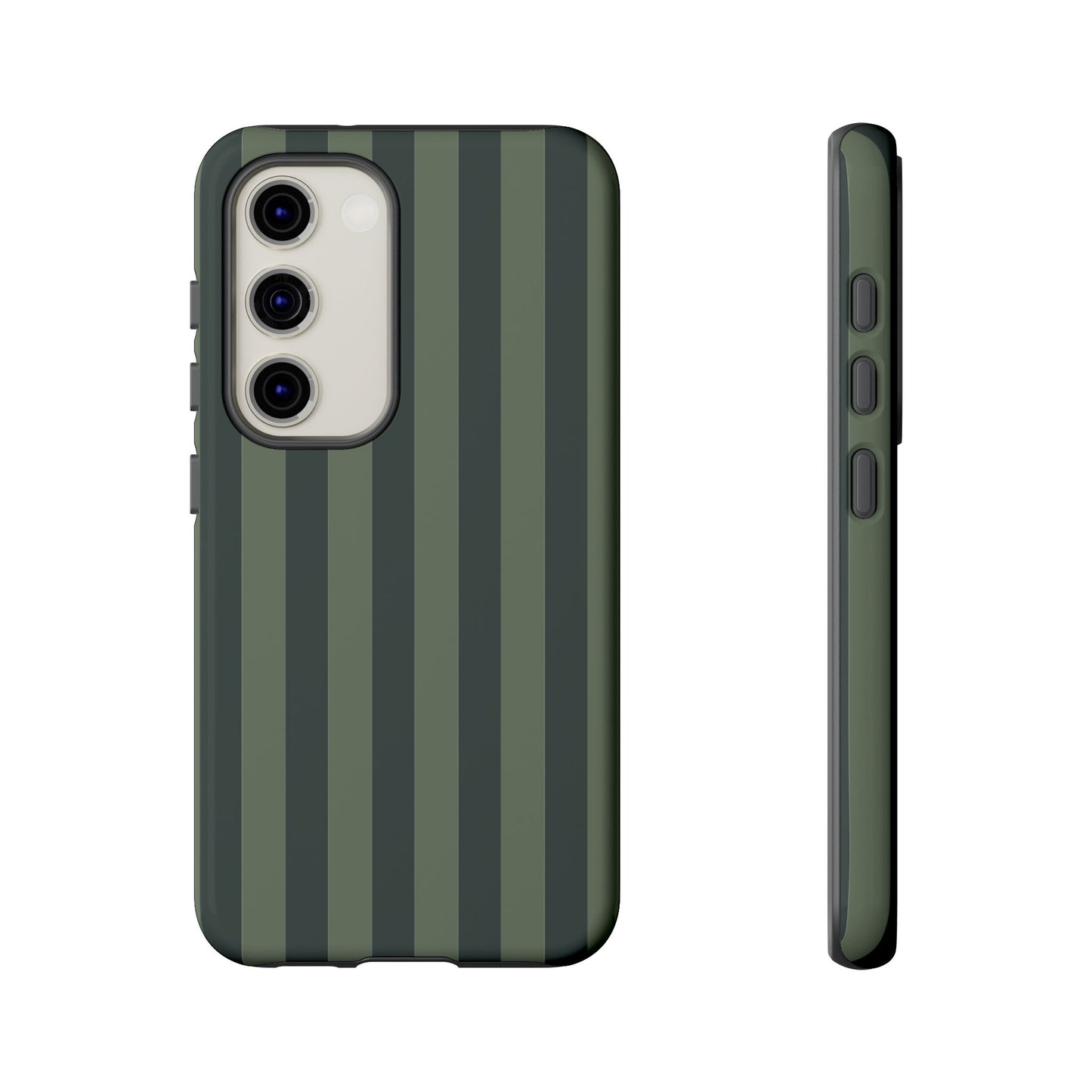 Samsung Galaxy S23 / Glossy Phone Case - ’Dark Green Stripe Pattern’ Phone Case