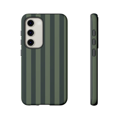Samsung Galaxy S23 / Glossy Phone Case - ’Dark Green Stripe Pattern’ Phone Case