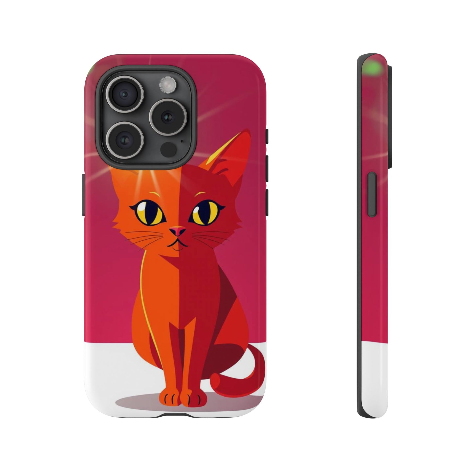 Flashing Cat Design Phone Case - Multicolor Phone Case - iPhone 15 Pro / Glossy