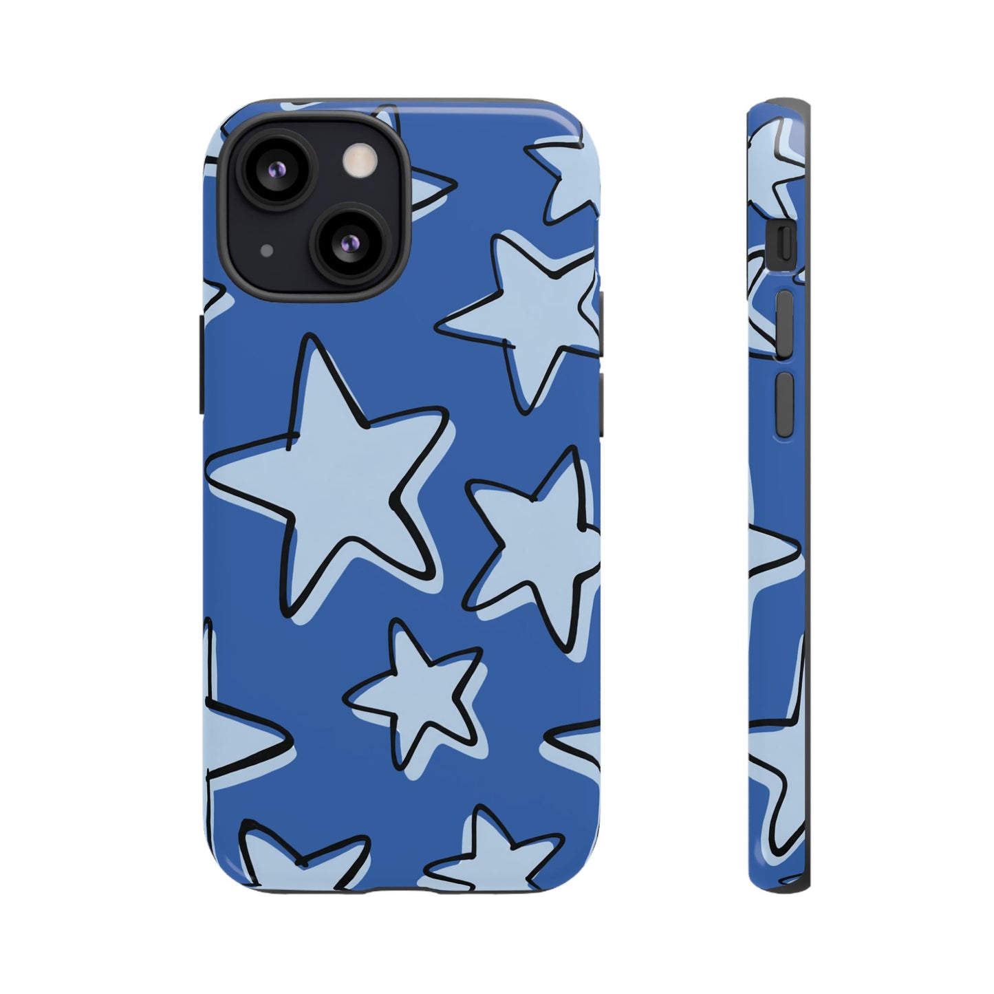 Cobalt Blue Doodle Star Phone Case