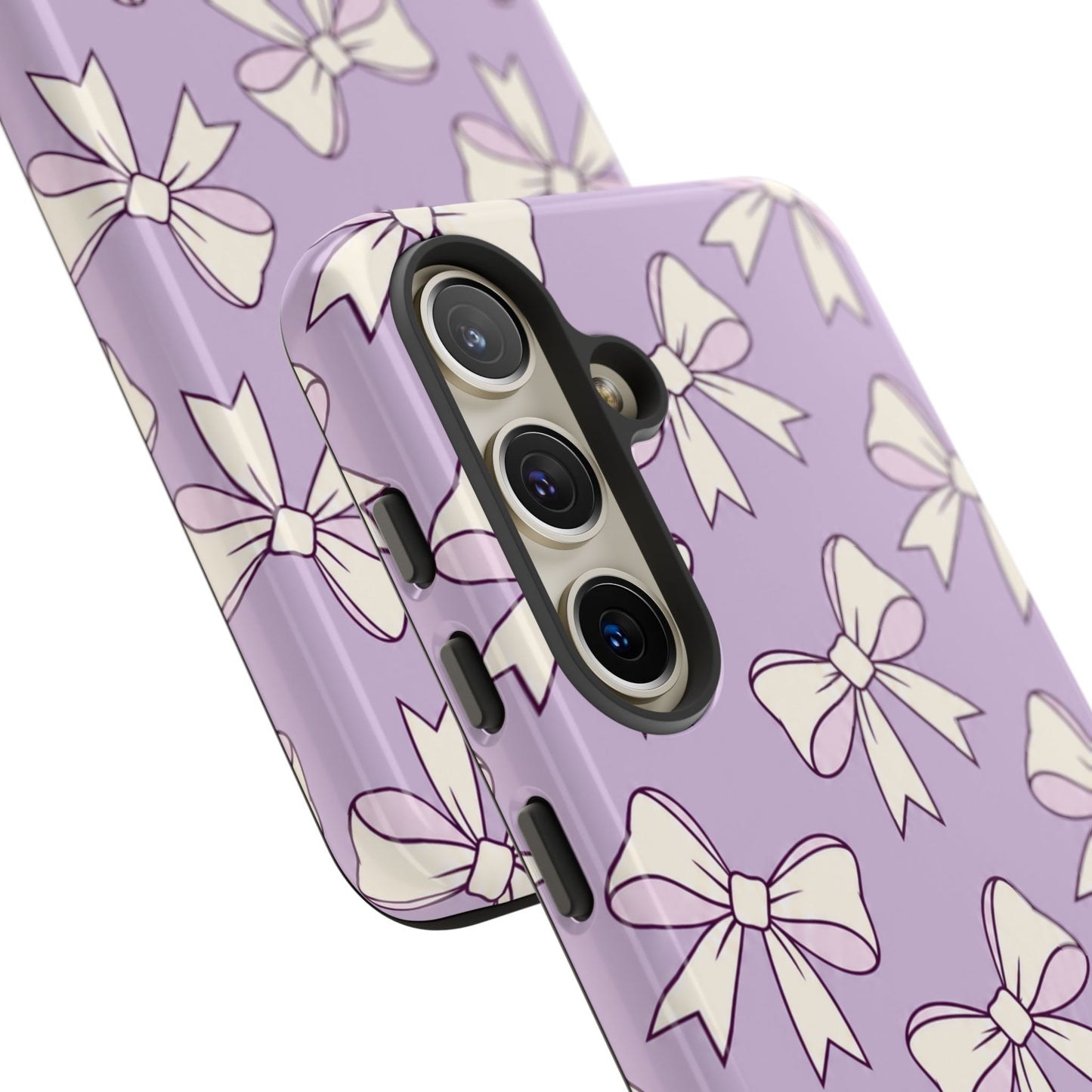 Chic Lilac Bow Pattern Phone Case