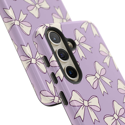 Chic Lilac Bow Pattern Phone Case