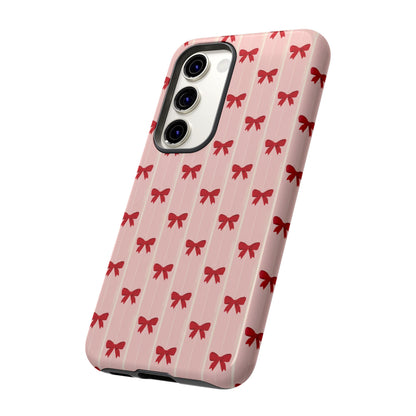 Retro Cherry Red Bow Pattern Phone Case
