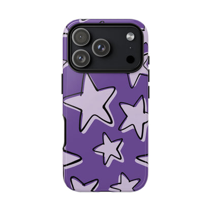 Violet Purple Doodle Star Phone Case