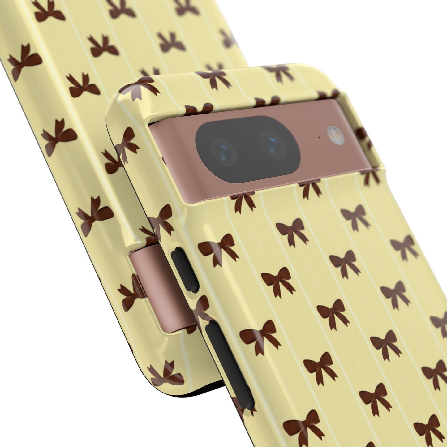 Retro Chocolate Brown Bow Pattern Phone Case