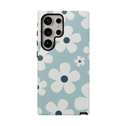 Cute Light Blue Daisy Pattern Phone Case - Blue Phone Case - Samsung Galaxy S24 Ultra / Glossy
