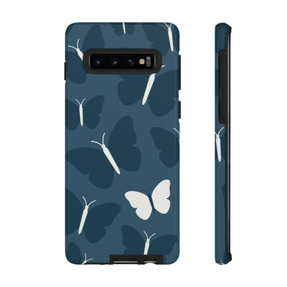 Minimalist Dark Blue Butterfly Pattern Phone Case - Blue Phone Case