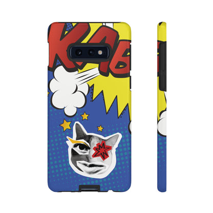 Phone Case - Bold Blue Pop Art Cat Phone Case