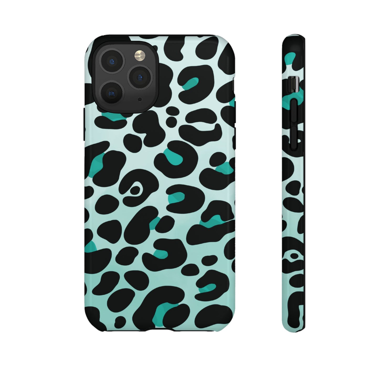 Cool Aqua Leopard Print Phone Case
