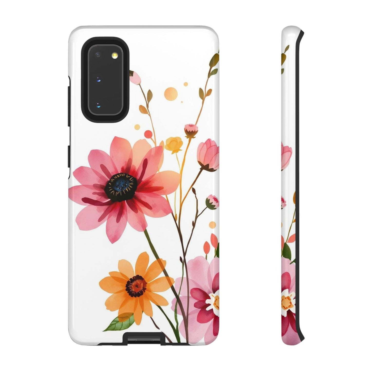 Samsung Galaxy S20 / Glossy Phone Case - Watercolour Style Simple Wildflower Design Phone Case