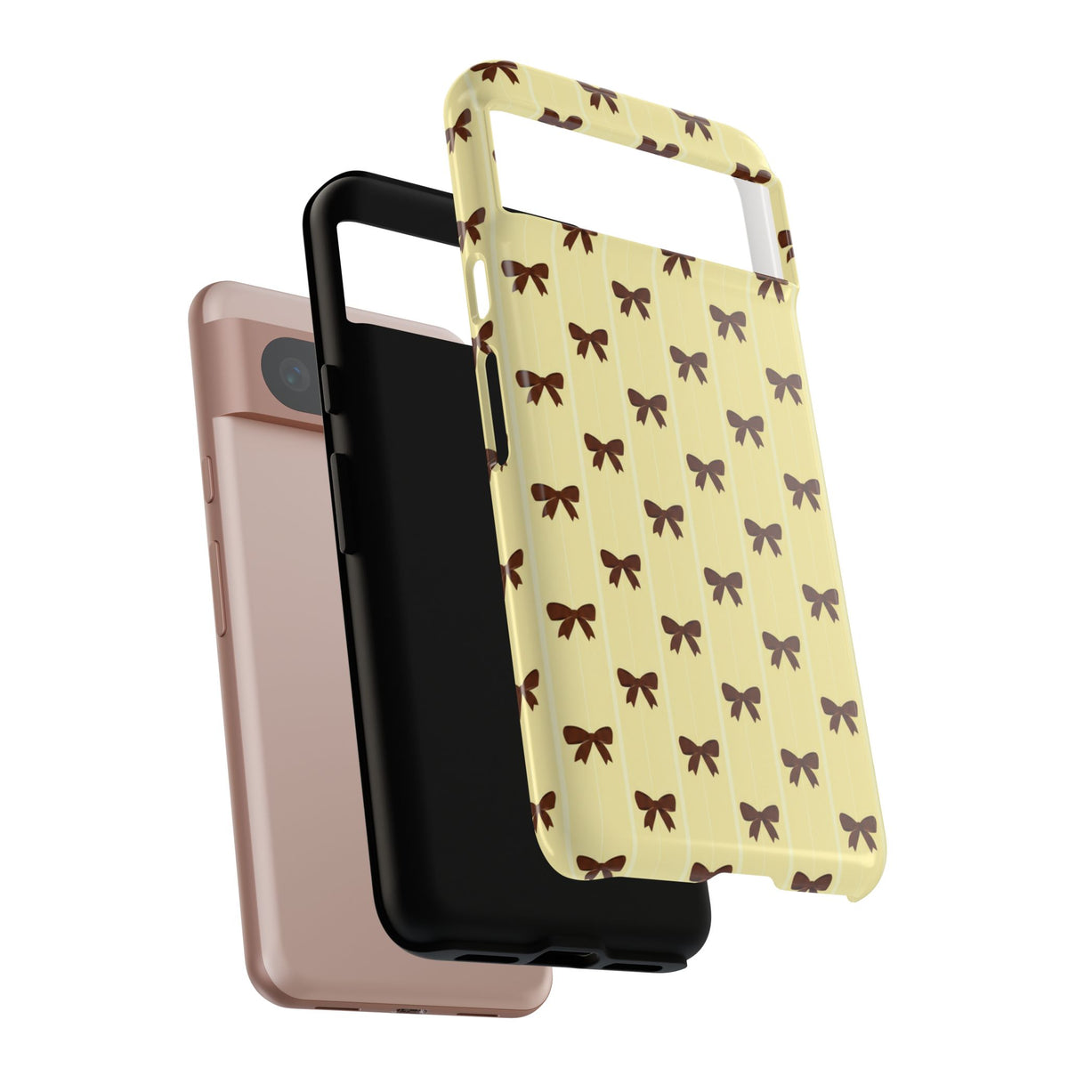 Retro Chocolate Brown Bow Pattern Phone Case