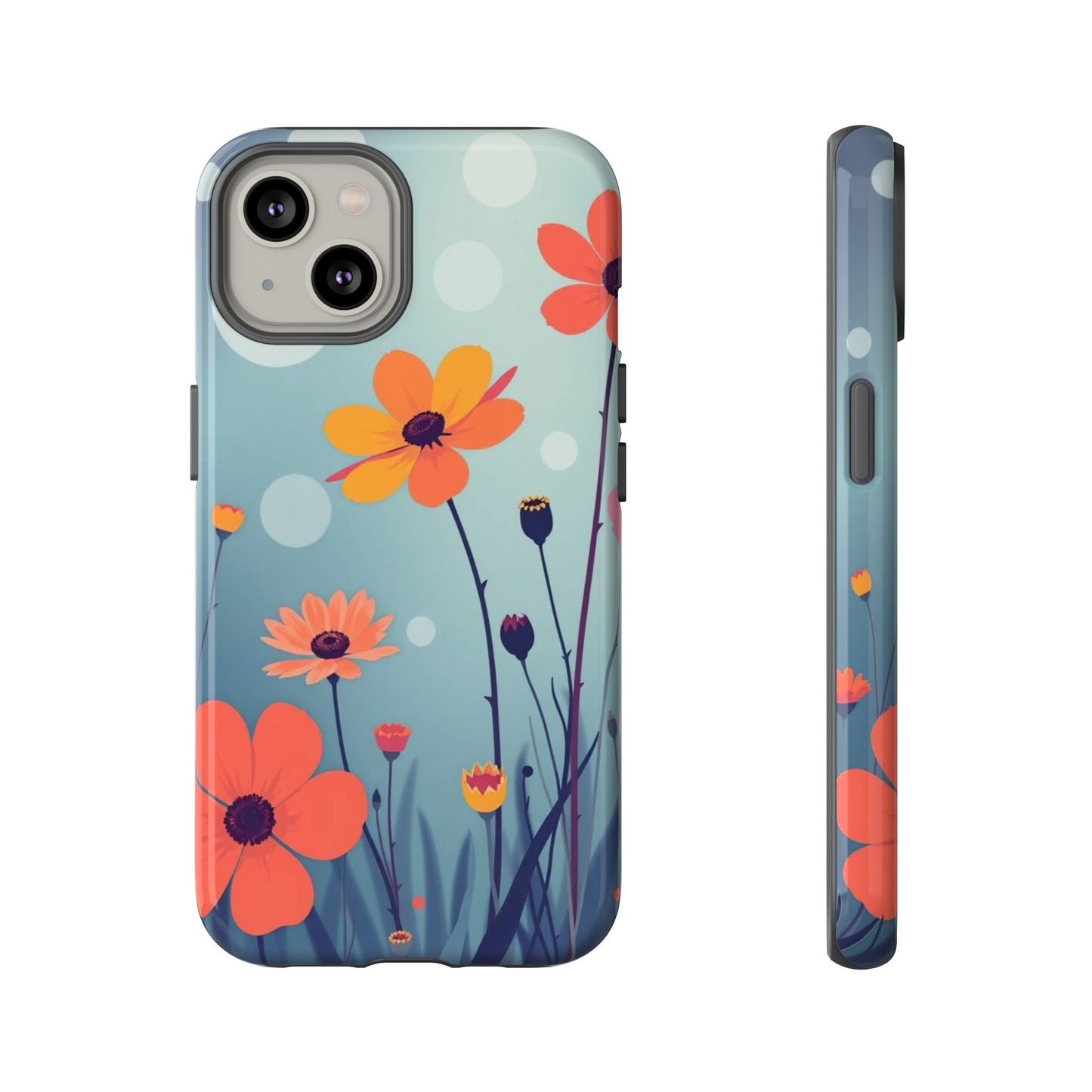 iPhone 14 / Glossy Phone Case - Vibrant Wildflowers Design Phone Case